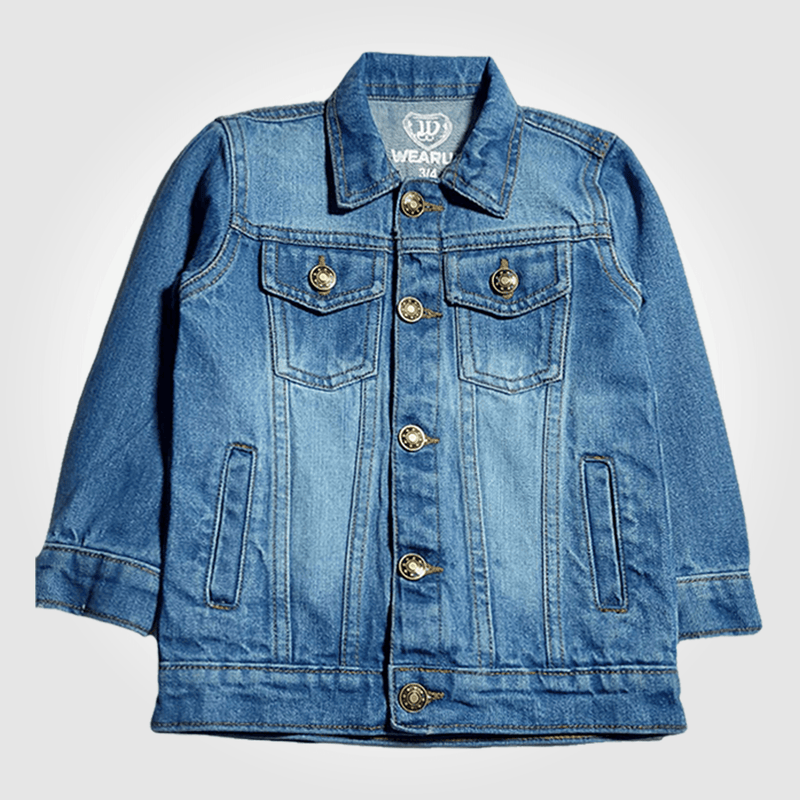 Denim jacket with fur kids online