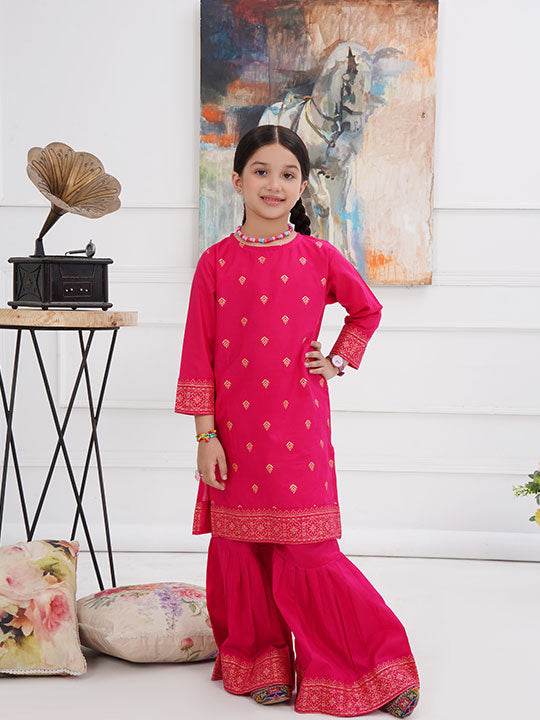 Shocking Pink Shirt With Gharara – Wearup