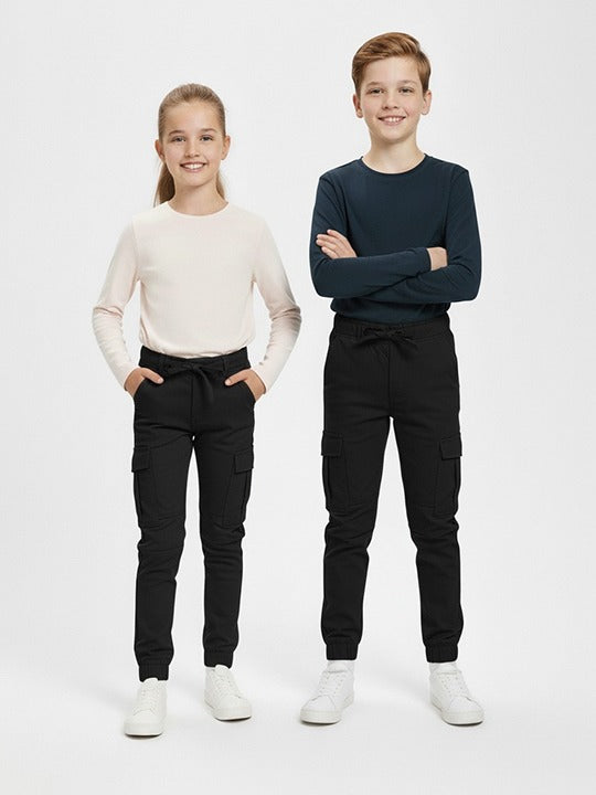 Black 6 Pocket Unisex Cargo Trouser