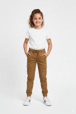 Camel Brown Kids Unisex 6 Pocket Cargo Trouser