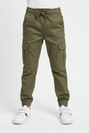 Green 6 Pocket Kids Unisex Cotton Cargo Trouser