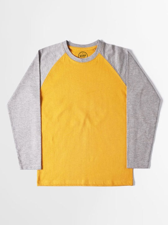 Heather Grey & Yellow Full Sleeve Tshirt