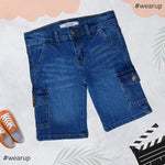 Flop Pocket Mid Blue Denim Short