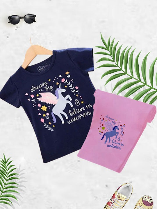 Girls  Unicorn Tshirt & Trouser Set