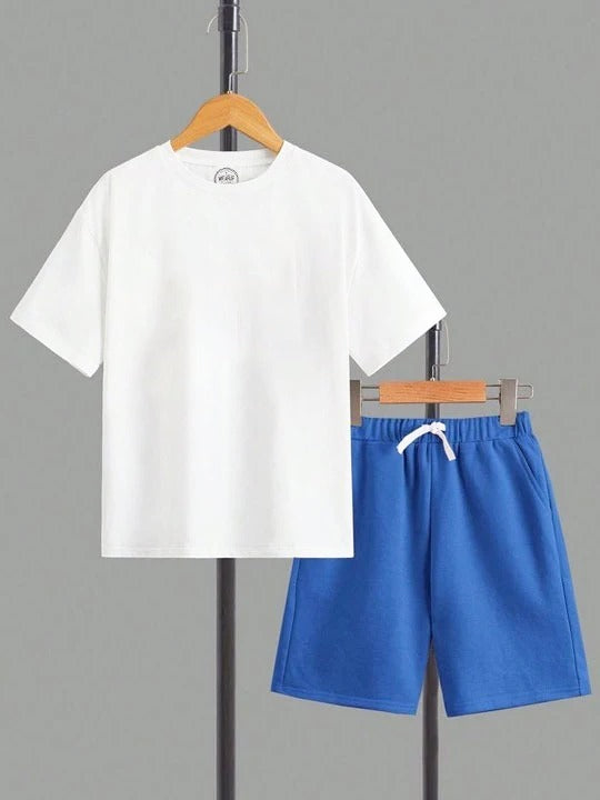 White & RB Short Set