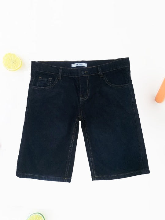 Boys Denim Black Shorts