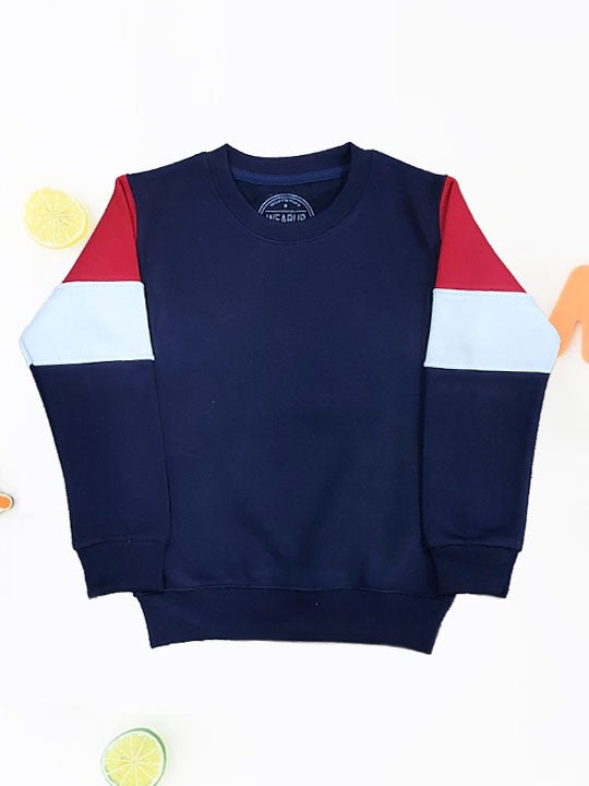 Blue & white Panel Sweatshirt