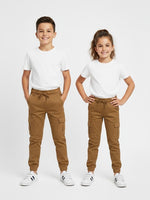 Camel Brown Kids Unisex 6 Pocket Cargo Trouser