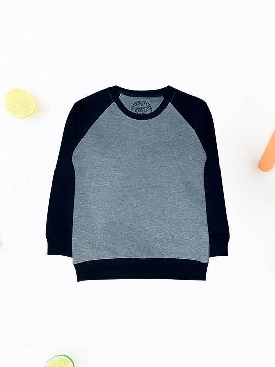 Heather Grey & Blue Raglan Sweatshirt - Wearup