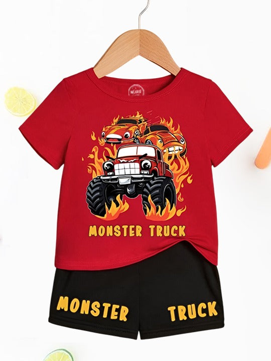 Monster Truck Tshirt Short Set