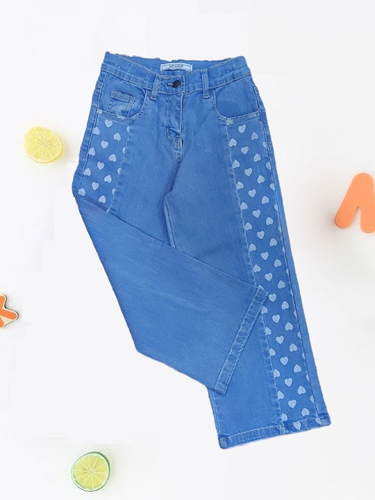 Girls Light Blue Boot Cut Pants