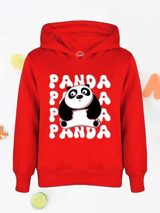 Lovely Panda Red Hoodie Kids Trendy Hoodie