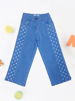 Girls Light Blue Boot Cut Pants