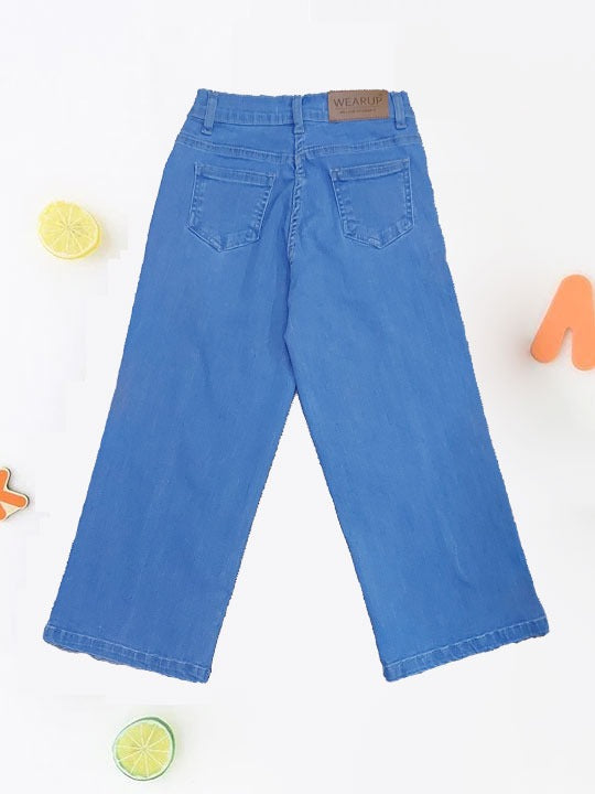 Girls Light Blue Boot Cut Pants