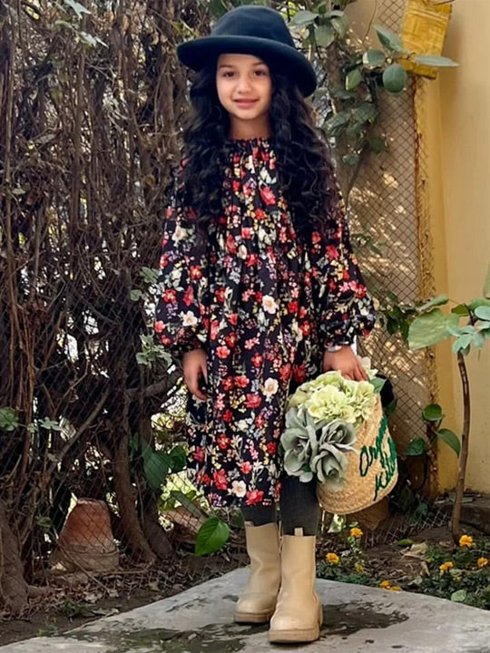 Black Floral Girls Top Wearup Shop Online 