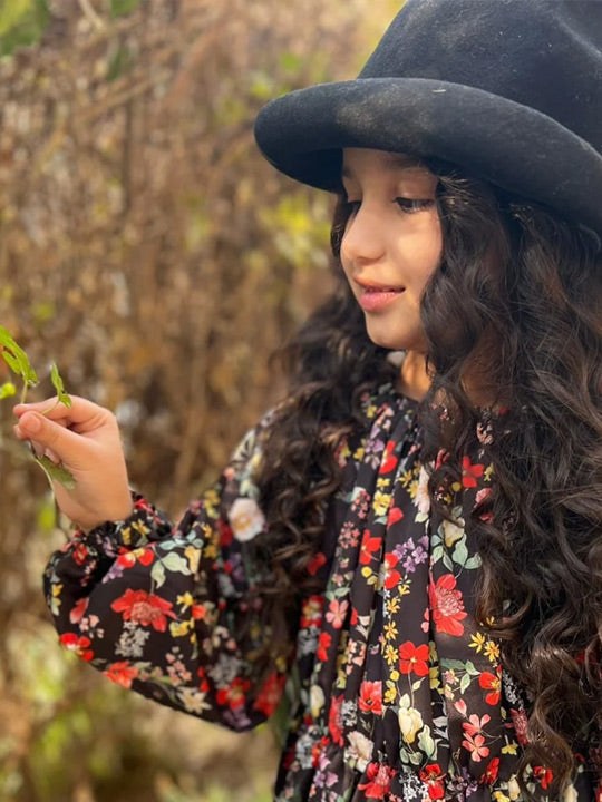 Black Floral Girls Top Wearup Shop Online 