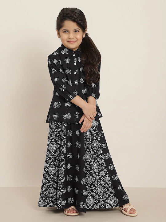 Black Blouse Skirt 2 Pc Suit GIrls Wearup 