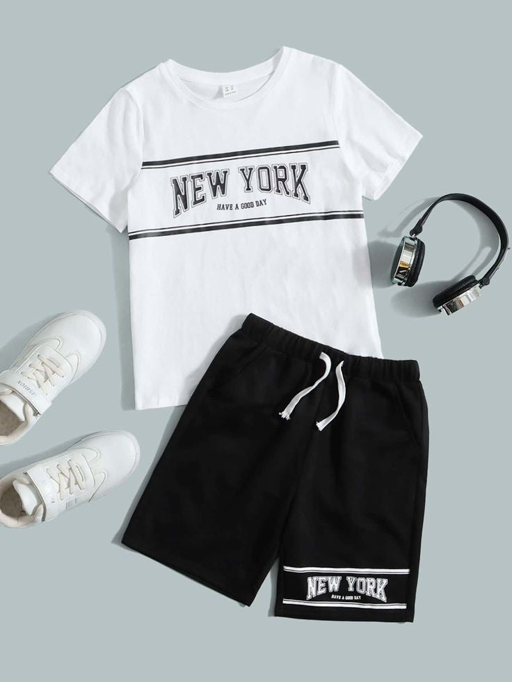 New York Tshirt Shorts Set
