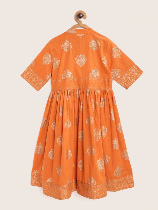 Orange Printed Shirt